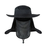 Riolio  Fishing Flap Caps Men Sun Protection Summer Quick-drying Bucket Hat Outdoor Face Wide Brim Women Bucket Hat For Fishing Climbing