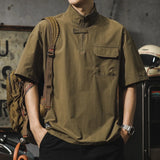 Riolio  Summer Ice Silk  irt Men's Casual Loose Thin f Sve Qui Dry ort Sve T-irt American Sle Youth Faion