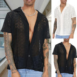 Riolio Stylish Men T-shirt Mid-length Solid Color Soft Breathable See-through Men Shirt  Men Shirt Daily Wear