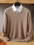 Riolio 2024 NEW Men's Cashmere Sweater V-Neck Pullovers Knit Large Size Winter New Tops Long Sleeve High-End Jumpers