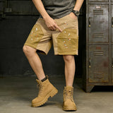 Riolio  Fashion Men Spliced Color Blocking Cargo Pants Summer Lightweight Comfortable Breathable Jeans Male Loose Straight Leg Shorts