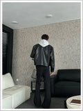 Riolio American Street High-end Coat Trendy Leather Jacket Korean Elegant 2025 Spring Men's New PU Lapel Slim Loose Jacket Aesthetic