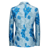 Riolio Fashion New Men's Casual Boutique Business Wedding Host Slim Bronzing Suit Flower Jacket Dress Blazers Coat