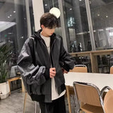 Riolio  Vintage PU Leather Bomber Jacket for Men Spring Autumn Hooded Jackets Streetwear Leather Trench Caots Windbreakers Men Clothes