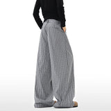 Riolio  Mens Relaxed Fit Trousers Plaid Design Straight Leg Casual Pants Soft Wrinkle Resistant Fabric Youth Fashion Comfort Wear