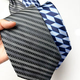 Riolio  New Luxury Silk Neckties Plaid Diamond Pattern Neck Ties For Men 10CM Casual Gray Green Soft Tie Groom Wedding Accessories
