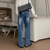 Riolio New Korean Cleanfit Male Jeans Luxury Naples High Waist Wide Legs Denim Pants Fashion Solid Color Retro Premium Elegant Trousers
