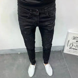 Riolio Spring Autumn Kpop Fashion Men's Denim Jeans Casual Slim Long Pants Korean Solid Black Boyfriend Designer Luxury Jeans