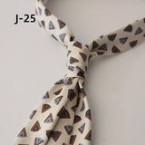 Riolio  New Arrival 8CM Navy Striped Neck Ties For Men Adult Luxury Vintage White Floral Block Neckties Wedding Casual Shirt Cravat