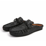 Riolio  Fashion Men Loafers Summer Leather Slippers Flats Lazy Shoes Casual Soft Comfortable Driving Shoes Moccasins Footwear for Men
