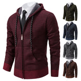Riolio Men's trend in autumn and winter 2023 new plus velvet padded knit cardigan sweater coat