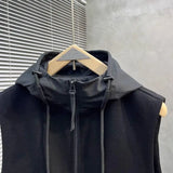 Riolio  Spring Autumn Casual Hooded Vest Men Loose American Retro Workwear Sleeveless Sports Vest Coat