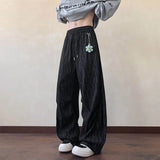 Riolio  Men Trousers Textured Pleated Casual Pants Autumn Streetwear Fashion Daily Outdoor Versatile Loose Straight Pants Men'S Clothing