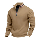 Riolio  cross-border winter velvet heavy loose outdoor men's thermal stand-up collar half zipper sports sweater men