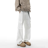 Riolio  White cargo Jeans Men New Baggy Large pocket Denim Pants Loose Street Style Fall Fashion High Quality Outdoor casual jeans