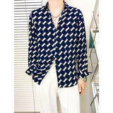 Riolio  Spring Autumn New Turn-down Collar Fashion Long Sleeve Shirt men High Street Casual Loose Button Cardigan Plaid Printing Tops