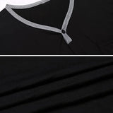 Riolio Men's Short Sleeve Thin Lengthened Leisure Pajamas Loose Skin Friendly Cotton Robes Homewear Bathrobes Vintage Nightgown M-3XL