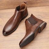Riolio  New Chelsea Men Boots Fashion Brand Comfortable Leather Boots