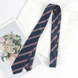 Riolio  Ties for Men Women JK Fashion Wholesale Navy Blue Striped Necktie Male Polyester Party Wedding Clothes Shirts Accessories