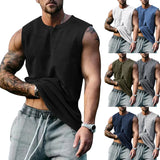 Riolio  Summer Men Soild Casual Tank Top Bodybuilding Sleeveless Shirt Male Oversized Gym Tank Tops Basketball Singlet Vest Men Clothing