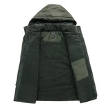 Riolio Men's Thicken Parkas Warm Winter Jacket Cashmere Fleece Coats Military Outdoor Cotton-Padded Male Windbreaker Hooded Outwear