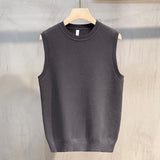 Riolio Sweater Vest Men Spring New Arrival Sleeveless Basic O-neck Knitwear Korean Style Trendy Solid Handsome Streetwear BF All-match