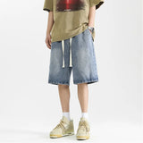Riolio  Denim Shorts Men's Summer Thin American Straight-leg Trendy Brand Loose Casual Five-point Pants