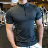 Riolio  Summer Sport Shirt Quick Dry Compression Running t Shirt Men Breathable Fitness Bodybuilding Shirts Tights Top Man Gym Clothing