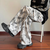 Riolio  Mens Casual Pants Straight Leg Loose Fit Tactical Cargo Joggers Wide Leg Tie Dye Trousers Trendy Fashion Side Pocket pants man