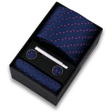 Riolio  Tie For Men Tie Clips Set Necktie Man Wedding Blouses Dress Cufflinks Gift Box Pocket Square Clip Business Skinny Gravetas