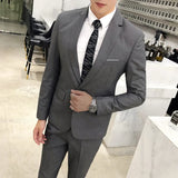 Riolio Blazers Jacket Pants Vest 3 Pcs Set / Fashion New Men's Casual Boutique Business Solid Color Slim Dress Suit Coat Trousers