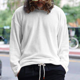 Riolio Spring And Autumn Korean Style Sweater Men's Casual Loose Plus Size men's Clothing Waffle Fabric Crew-neck Long-sleeved Pullover