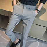 Riolio Summer New Men's Clothing Fashion Casual Versatile Suit Pants Streetwear New Solid Pocket Trendy Business Slim Straight Trousers