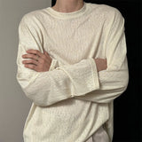 Riolio  Autumn Laid-back Style Draping Men's T-shirt Luxury Korean Popular O Neck Long Sleeve Tees Leisure Loose Lightweight Basic Shirt