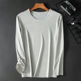 Riolio Men's Summer Lightweight Breathable Long Sve Casual Sun Protection Clothing Qui Dry round Ne T-irt for Youth Daily Use