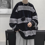 Riolio Spring Autumn Striped Y2K Harajuku Hip Hop Sweatshirts Man Oversized Casual Tops Long Sleeve Loose Pullover Streetwear Clothes