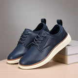 Riolio  Men's Shoes PU Fabric Spring and Autumn Brown Men's Casual Shoes Black Comfortable Classic Walking Shoes Flat Bottom