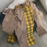 Riolio Mens Black Harajuku Plaid Pants Men Japanese Streetwear Baggy Sweatpants Male Colors Vintage Casual Joggers Pants