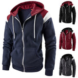 Riolio Men's Hoodie Fleece Cool Casual Winter Apparel Hoodies Sweatshirts Casual Sports Cardigan Long Sleeved Zipper Top Men Clothing