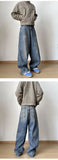 Riolio  Streetwear Loose Jeans Men 2025 New Korean Style Fashion Loose Straight Wide Leg Pants  Men's Brand Clothing baggy jeans hot