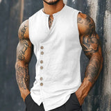 Riolio  Men's Vest Sleeveless Casual Sports T-Shirt Breathable Lightweight Soft Comfortable Fashion All-match Daily Workout Tops