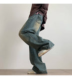 Riolio  Distressed Vintage Blue Jeans Pants Men Wide-leg Denim Trousers Male Oversize Streetwear Fashion Casual Baggy Straight Jeans