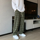 Riolio Men Checkered Casual Pants Loose Straight Corduroy Pants Sweatpants Man Fashion Streetwear Spring New Hip Hop Trousers