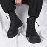 Riolio  Luxury Brand Boots Chelsea Men's Boots Leather Men Designer Boots Fashion Casual Business Black Boots Thick Soled Mid Top Boots