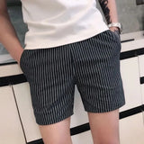 Riolio  Men's Running Shorts Stretch Outdoor Casual Fashion Black Stripe Thin Slim Fit Wearing Big Pants Outside Sports Beach Shorts