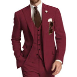 Riolio  Elegant Men's 3-Piece Tuxedo Suit with Peak Lapel Blazer Vest And Pants Fashionable Male Wedding Business Banquet Clothing
