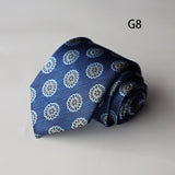 Riolio  Handmade 8cm Dots Striped Neckties Business Formal Dress Professional Men's Silk Ties Wedding Party Suit Cravat Brown Neck Tie