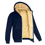 Riolio Winter Lambswool Coats Thicken Warm Jackets Long Sleeve Zipper Hoodies Casual Sports Fleece Black Coat Hooded Men Women Jacket