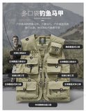 Riolio Outdoor Casual Fishing Vest Photography Spring and Autumn Men's Vest Multi-Pocket Tooling Quick-Drying Vest Cotton Workwear