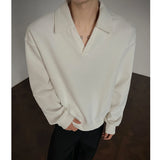 Riolio  Long sleeve t Shirt men 2025 Arrival Men Polo Shirt Solid Color Casual Relaxed Fit Collar Tops Autumn Fall Fashion Mens Clothing